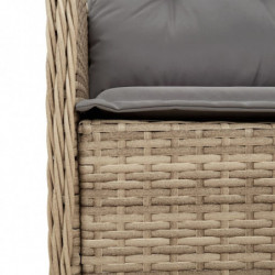 5-tlg. Garten-Essgruppe mit Kissen Beige Poly Rattan