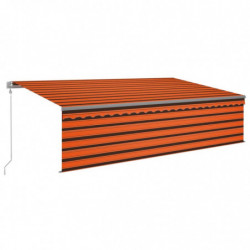 Markise Automatisch Einziehbar mit Volant 5x3 m Orange & Braun