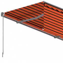 Markise Automatisch Einziehbar mit Volant 5x3 m Orange & Braun