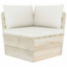Garten-Palettensofa Ualani 3-Sitzer mit Kissen Fichtenholz
