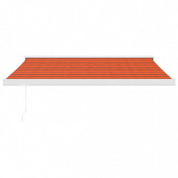 Markise Einziehbar Orange und Braun 3,5x2,5 m Stoff & Aluminium