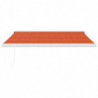 Markise Einziehbar Orange und Braun 3,5x2,5 m Stoff & Aluminium