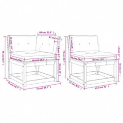 5-tlg. Garten-Sofagarnitur mit Kissen Massivholz Douglasie