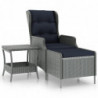 2-tlg. Garten-Lounge-Set Batjah mit Auflagen Poly Rattan Hellgrau