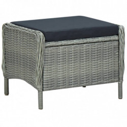 2-tlg. Garten-Lounge-Set Batjah mit Auflagen Poly Rattan Hellgrau