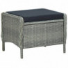 2-tlg. Garten-Lounge-Set Batjah mit Auflagen Poly Rattan Hellgrau