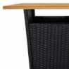 3-tlg. Gartenbar-Set Eileen mit Kissen Poly Rattan Schwarz