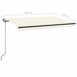 Automatische Markise mit LED & Windsensor 450x350 cm Creme