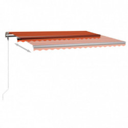 Markise Manuell Einziehbar mit LED 400x350 cm Orange Braun