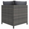 5-tlg. Garten-Lounge-Set Hendrik mit Kissen Poly Rattan Grau