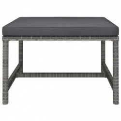 5-tlg. Garten-Lounge-Set Hendrik mit Kissen Poly Rattan Grau
