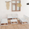 7-tlg. Garten-Lounge-Set Ole Weiß Kiefer Massivholz
