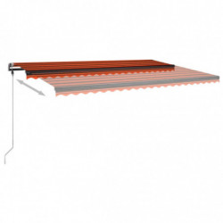 Markise Manuell Einziehbar mit LED 500x300 cm Orange Braun