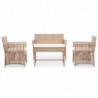 4-tlg. Garten-Lounge-Set Gerrit mit Auflage Poly Rattan Beige