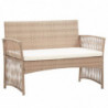 4-tlg. Garten-Lounge-Set Gerrit mit Auflage Poly Rattan Beige