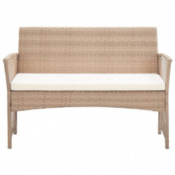 4-tlg. Garten-Lounge-Set Gerrit mit Auflage Poly Rattan Beige