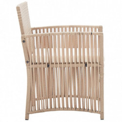 4-tlg. Garten-Lounge-Set Gerrit mit Auflage Poly Rattan Beige