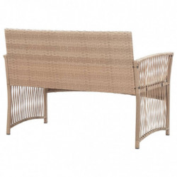 4-tlg. Garten-Lounge-Set Gerrit mit Auflage Poly Rattan Beige