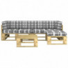 4-tlg. Paletten-Lounge-Set mit Kissen Grün Kiefer Imprägniert
