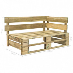 4-tlg. Paletten-Lounge-Set mit Kissen Grün Kiefer Imprägniert