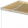 Markise Automatisch Einziehbar mit Pfosten 5x3,5 m Gelb Weiß