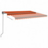 Markise Manuell Einziehbar mit Pfosten 5x3,5 m Orange Braun