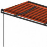 Markise Manuell Einziehbar mit Pfosten 5x3,5 m Orange Braun