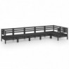 6-tlg. Garten-Lounge-Set Lanakila Massivholz Kiefer Schwarz