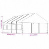 Pavillon mit Dach Weiß 8,92x5,88x3,75 m Polyethylen