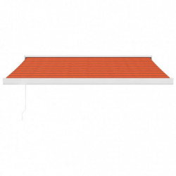 Markise Einziehbar Orange und Braun 3x2,5 m Stoff und Aluminium