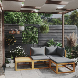 4-tlg. Garten-Lounge-Set Fabia mit Auflage Massivholz Akazie