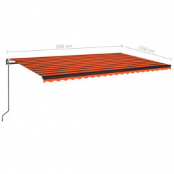 Automatische Markise mit LED & Windsensor 500x350 Orange/Braun