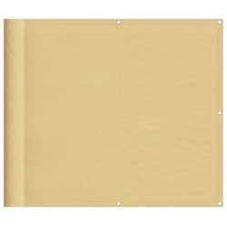 Balkon-Sichtschutz Sandfarben 90x500 cm 100% Polyester-Oxford
