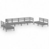 8-tlg. Garten-Lounge-Set Phoenix Grau Massivholz Kiefer