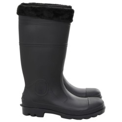 Gummistiefel mit Herausnehmbarem Innenfutter Schwarz Gr. 46 PVC