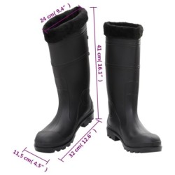 Gummistiefel mit Herausnehmbarem Innenfutter Schwarz Gr. 46 PVC