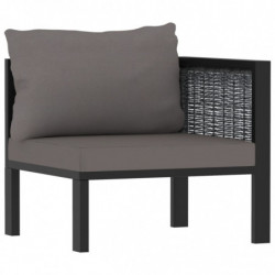 3-Sitzer-Sofa Bibi mit Auflage Anthrazit Poly Rattan
