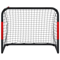 Fußballtor mit Netz Rot und Schwarz 90x48x71 cm Stahl