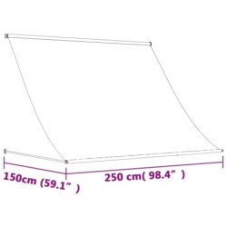 Markise Einziehbar Anthrazit 250x150 cm Stoff und Stahl