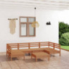 7-tlg. Garten-Lounge-Set Olivia Honigbraun Massivholz Kiefer