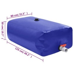 Wassertank mit Wasserhahn Faltbar 500 L PVC