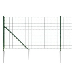 Maschendrahtzaun mit Bodenhülsen Grün 1,1x10 m