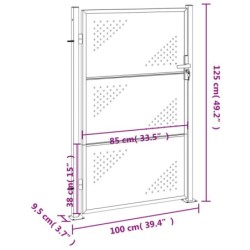 Gartentor 100x125 cm Edelstahl