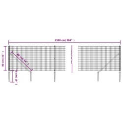 Maschendrahtzaun mit Bodenhülsen Grün 0,8x25 m