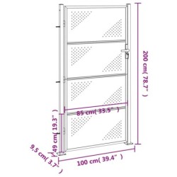 Gartentor 100x200 cm Edelstahl