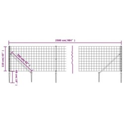 Maschendrahtzaun mit Bodenhülsen Grün 1,1x25 m