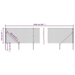 Maschendrahtzaun mit Bodenhülsen Grün 1,1x25 m