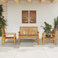 4-tlg. Garten-Lounge-Set Massivholz Akazie