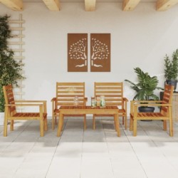 5-tlg. Garten-Lounge-Set Massivholz Akazie