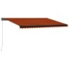 Markise Manuell Einziehbar mit LED 500x300 cm Orange & Braun